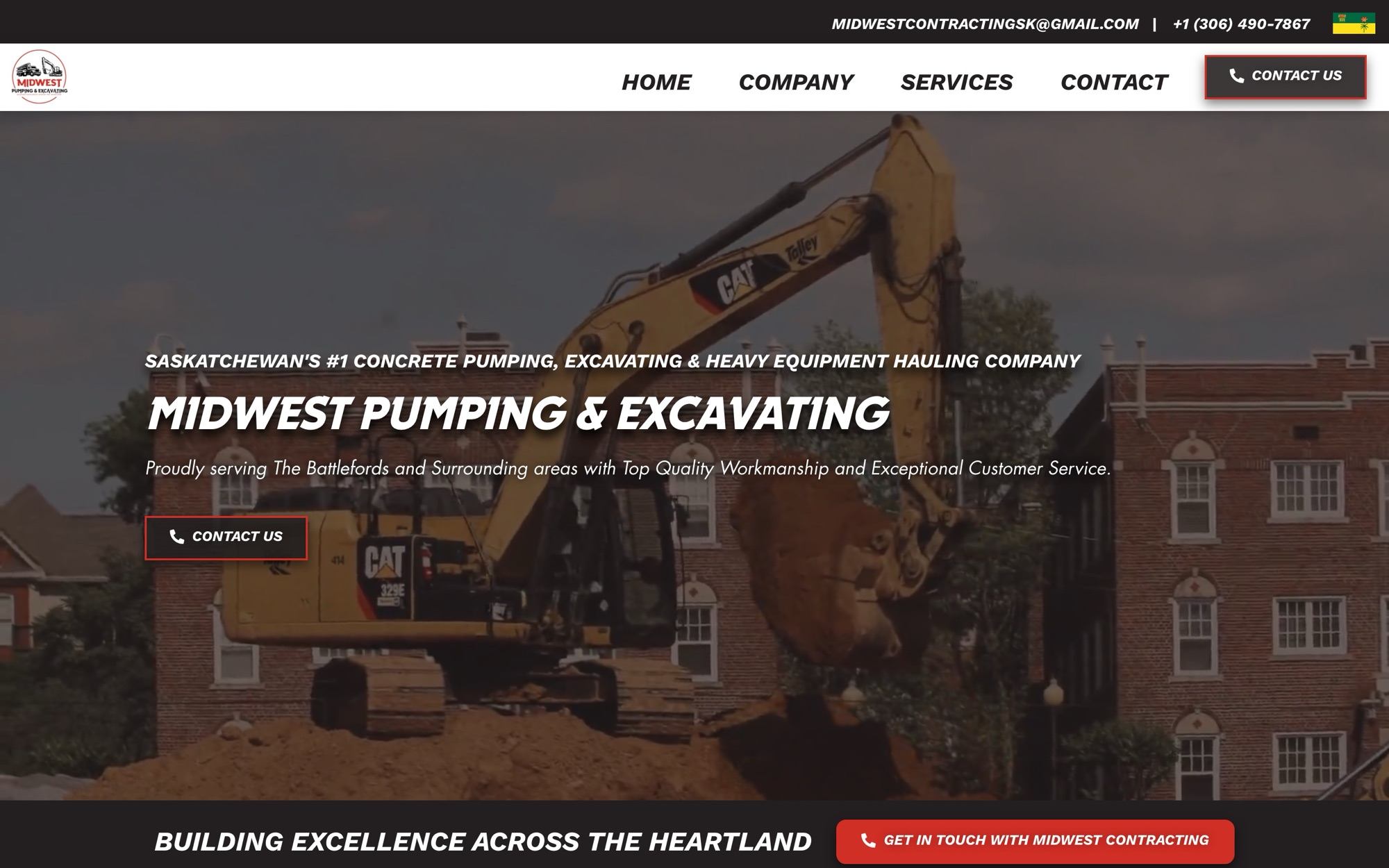 Midwest Pumping and Excavating website home page