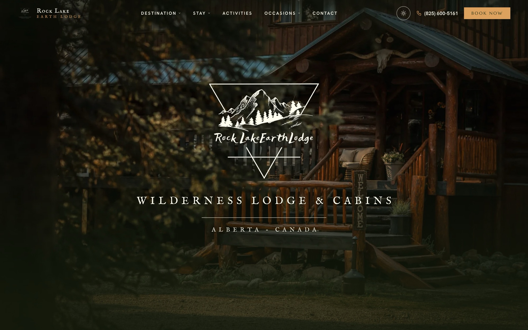 Rock Lake Earth Lodge website home page